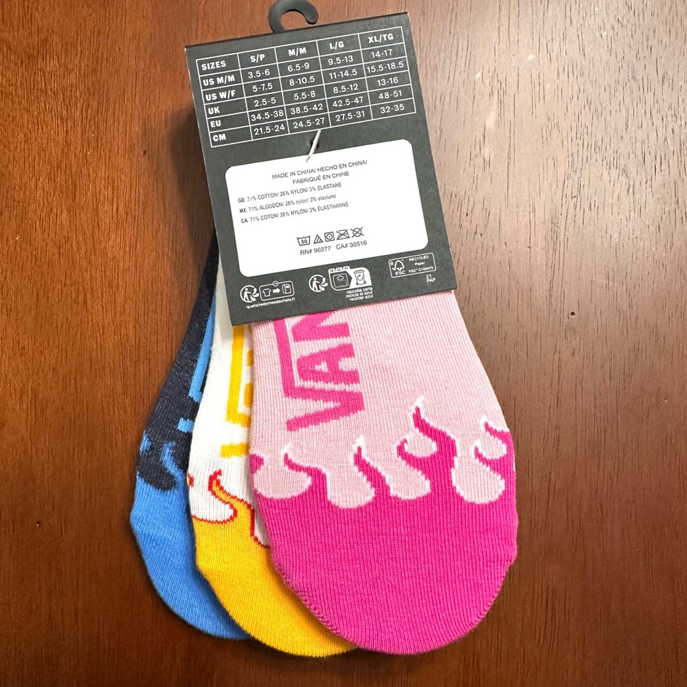 Vans 3-Pack Fuego Canoodle Socks S/P - Picture 4 of 5